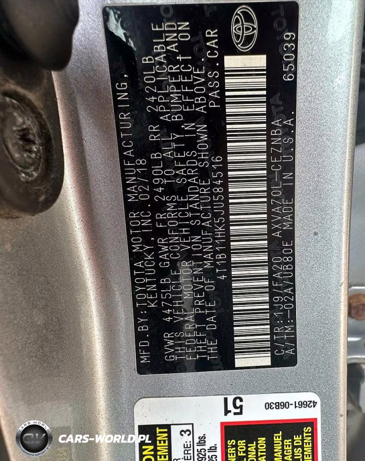 2018 Toyota Camry Le VIN:4T1B11HK5JU584516 - 10