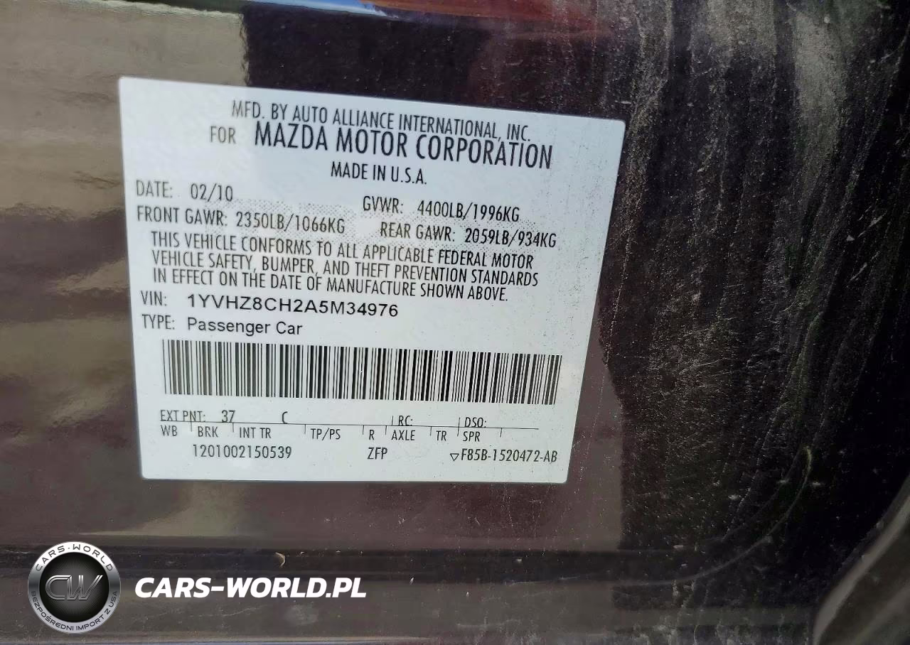 2010 Mazda 6 I VIN:1YVHZ8CH2A5M34976 - 12