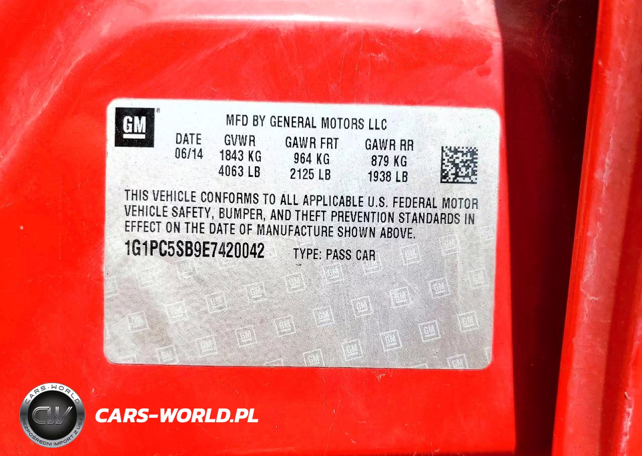 CHEVROLET CRUZE VIN:1G1PC5SB9E7420042 - 13
