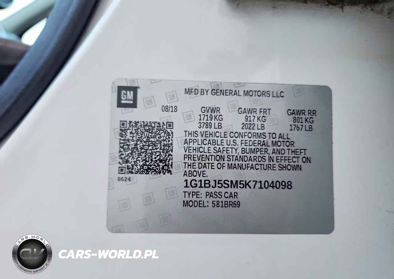 2019 Chevrolet Cruze VIN:1G1BJ5SM5K7104098 - 12