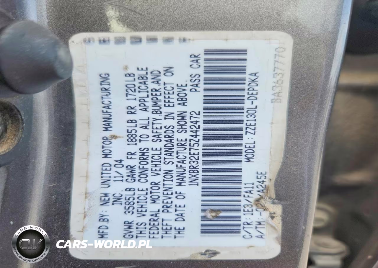 2005 Toyota Corolla Ce VIN:1NXBR32E75Z442472 - 12
