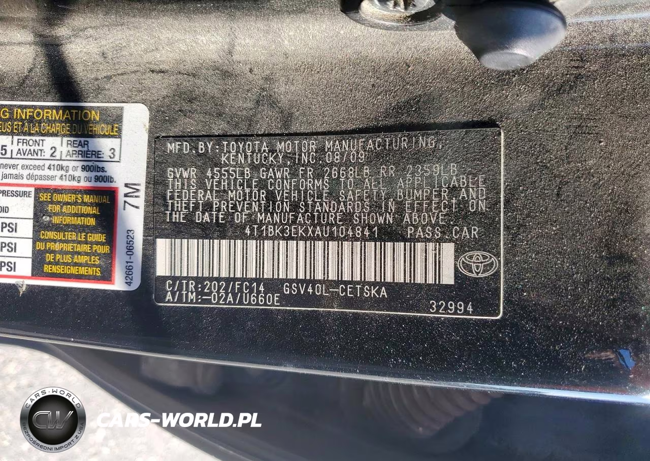 2010 Toyota Camry Se V6 VIN:4T1BK3EKXAU104841 - 12
