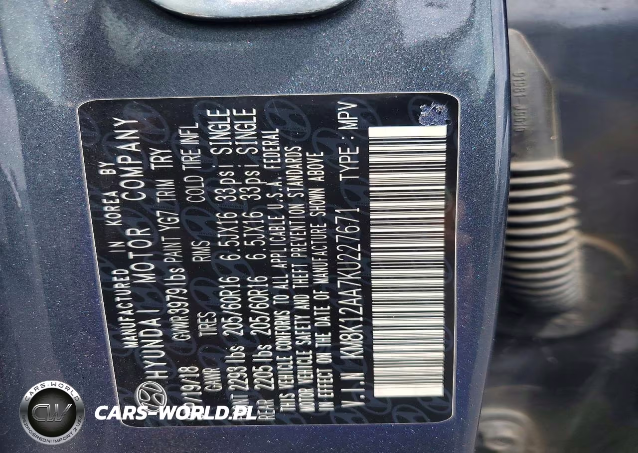 2019 Hyundai Kona Se VIN:KM8K12AA7KU227671 - 13