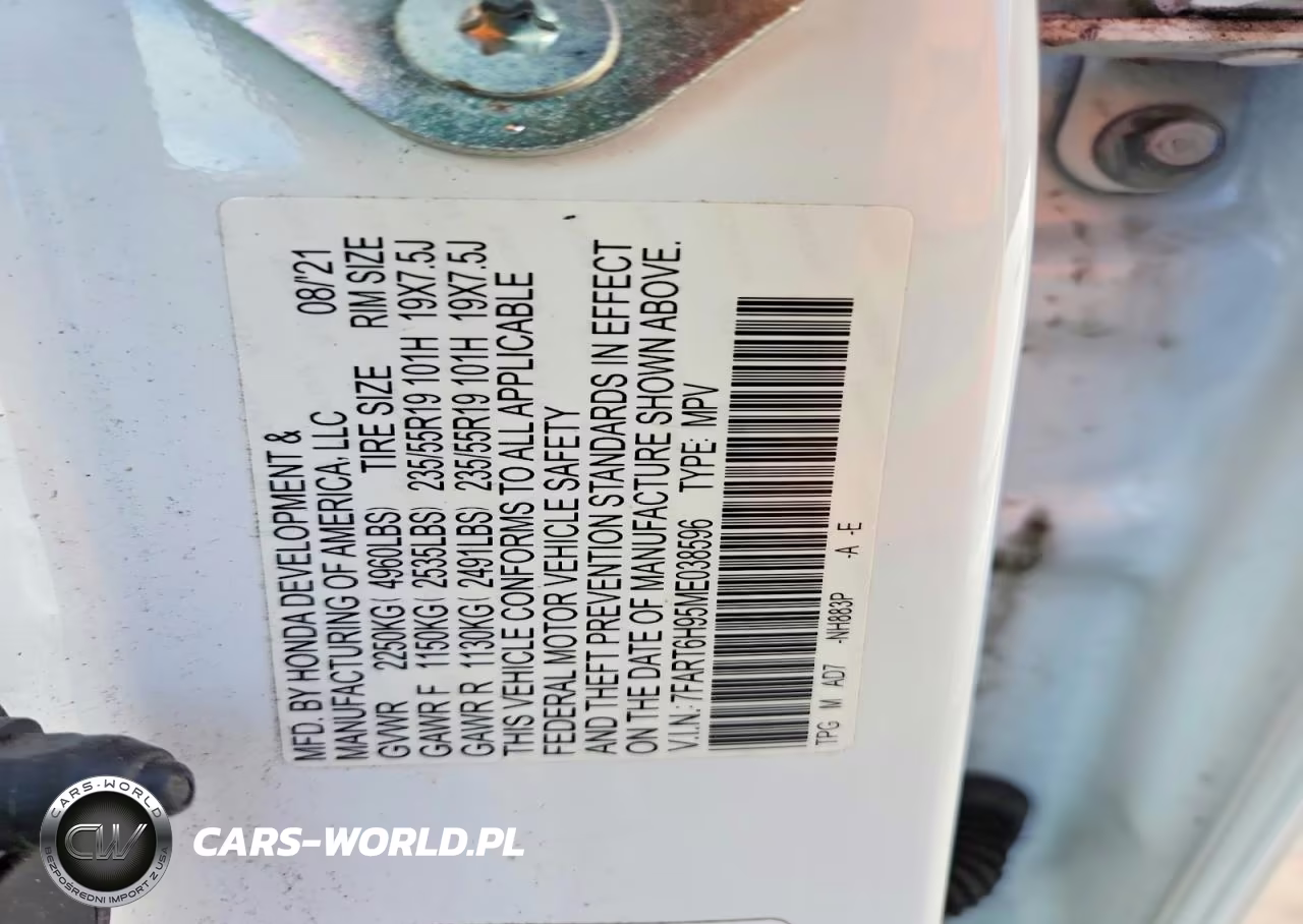 2021 Honda Cr-V Touring VIN:7FART6H95ME038596 - 13