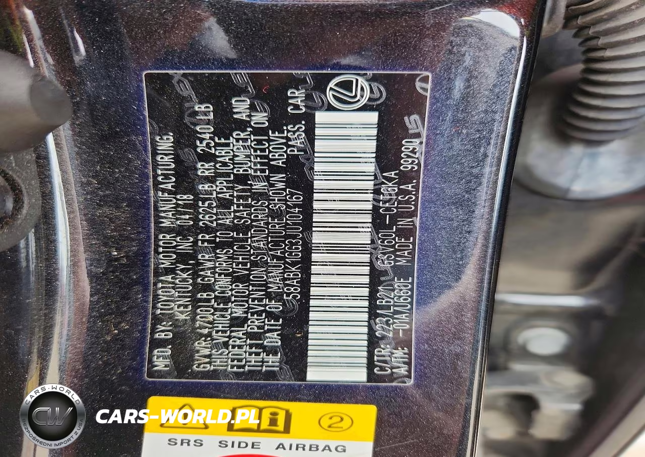 2018 Lexus Es 350 VIN:58ABK1GG3JU104167 - 13