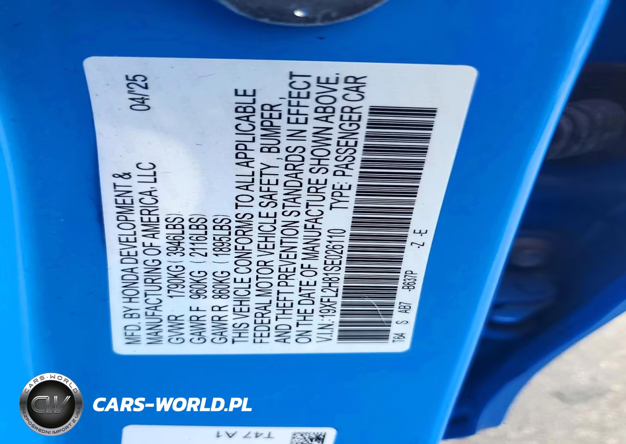 2025 Honda Civic Sport VIN:19XFL2H81SE026110 - 13