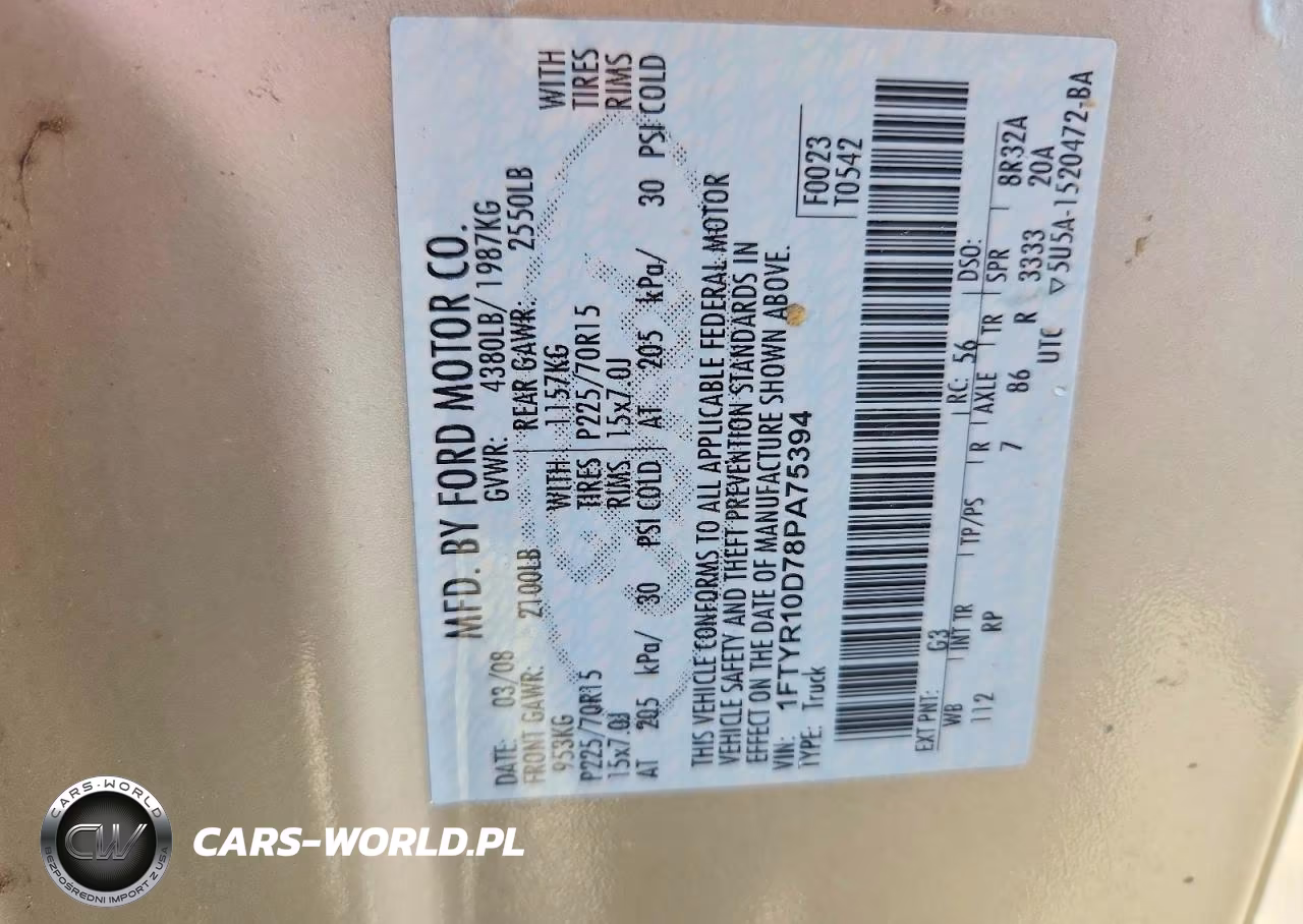 2008 Ford Ranger VIN:1FTYR10D78PA75394 - 12