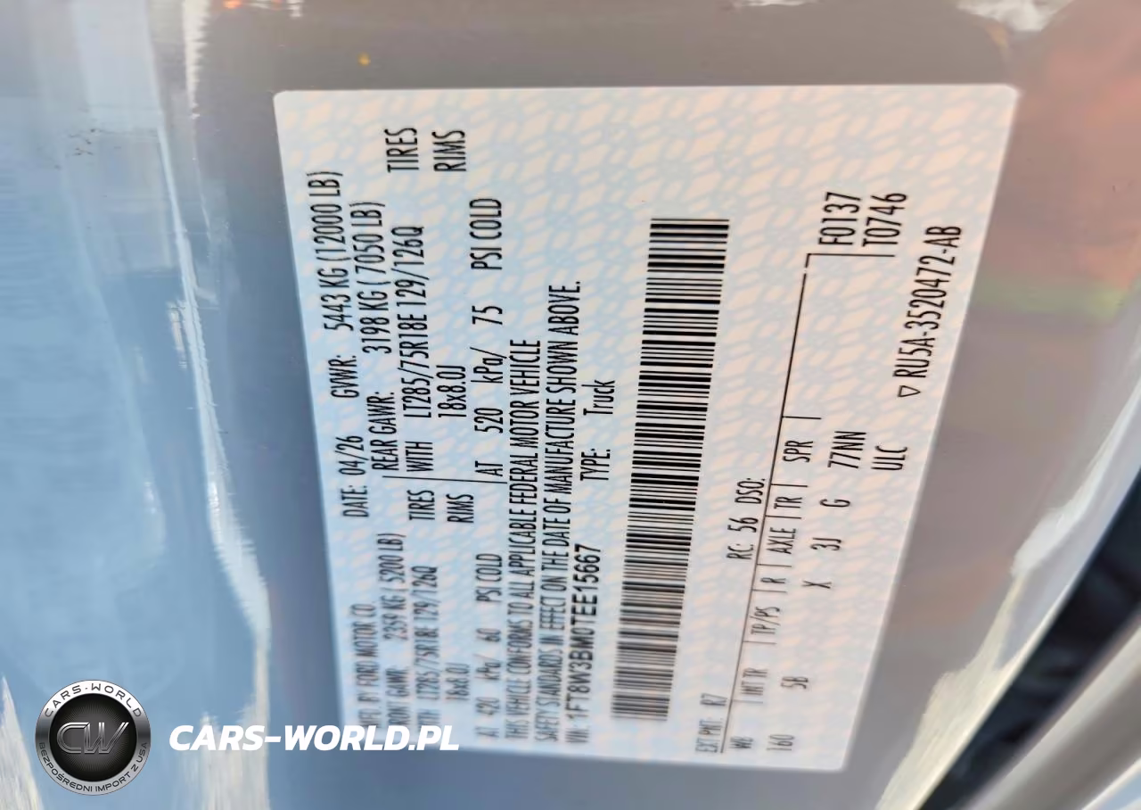 2026 Ford F350 Super Duty VIN:1FT8W3BM0TEE15667 - 14