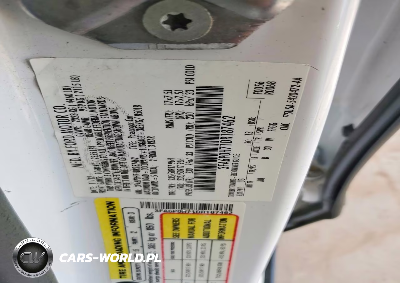 2013 Ford Fusion Se VIN:3FA6P0H71DR187462 - 12