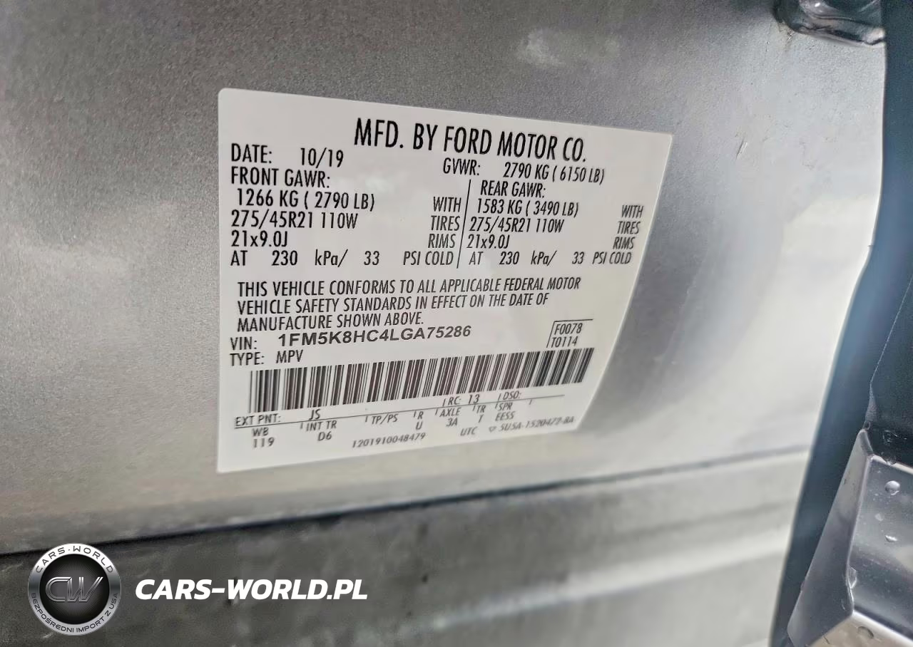2020 Ford Explorer Platinum VIN:1FM5K8HC4LGA75286 - 12