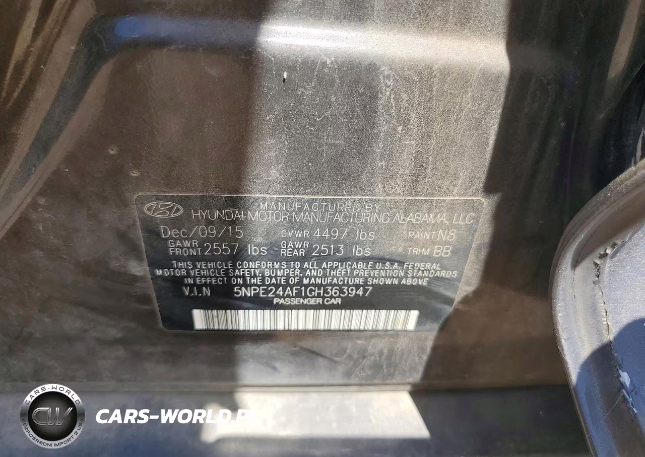 2016 Hyundai Sonata Se VIN:5NPE24AF1GH363947 - 12