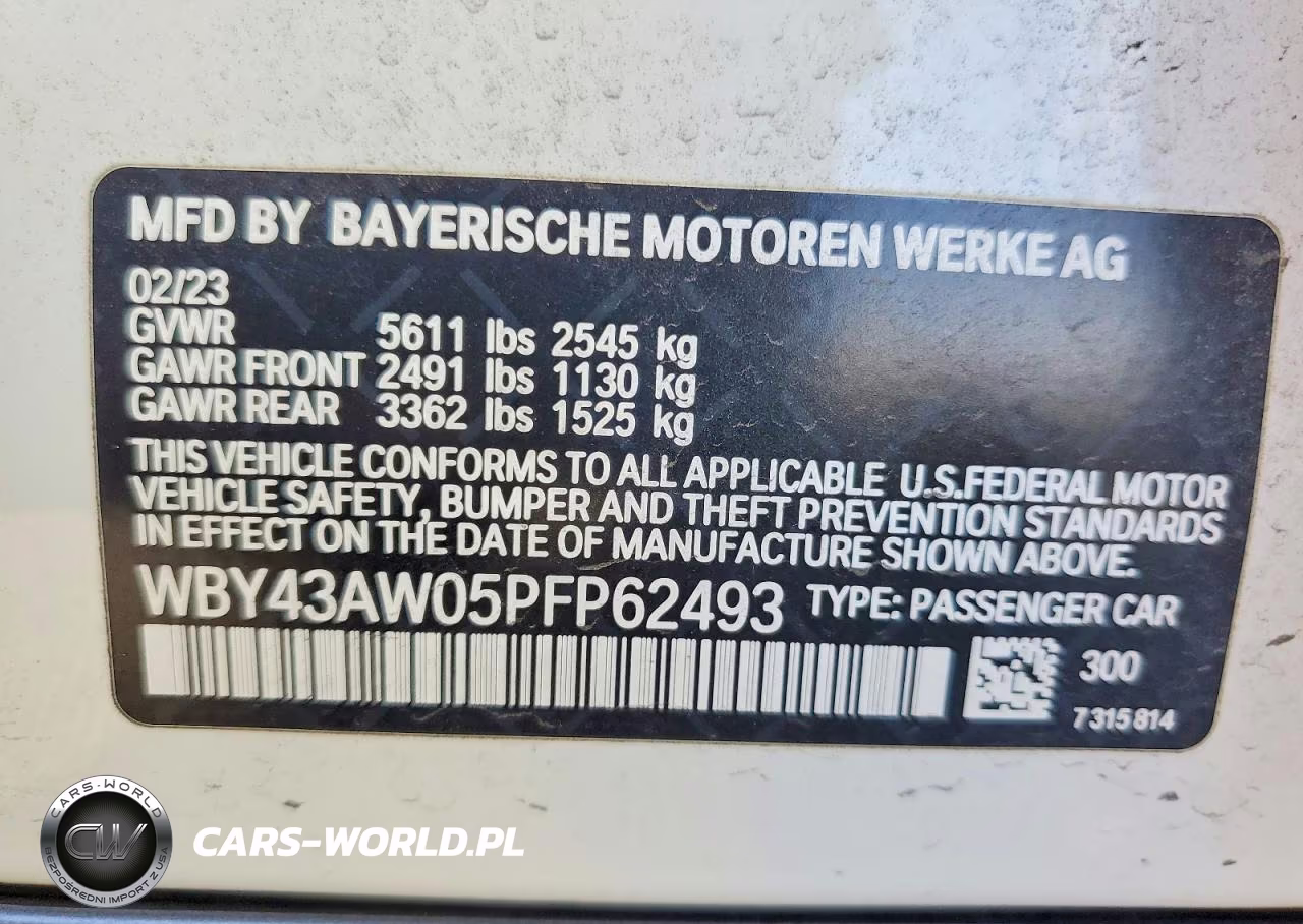 2023 BMW I4 Edrive 35 VIN:WBY43AW05PFP62493 - 12