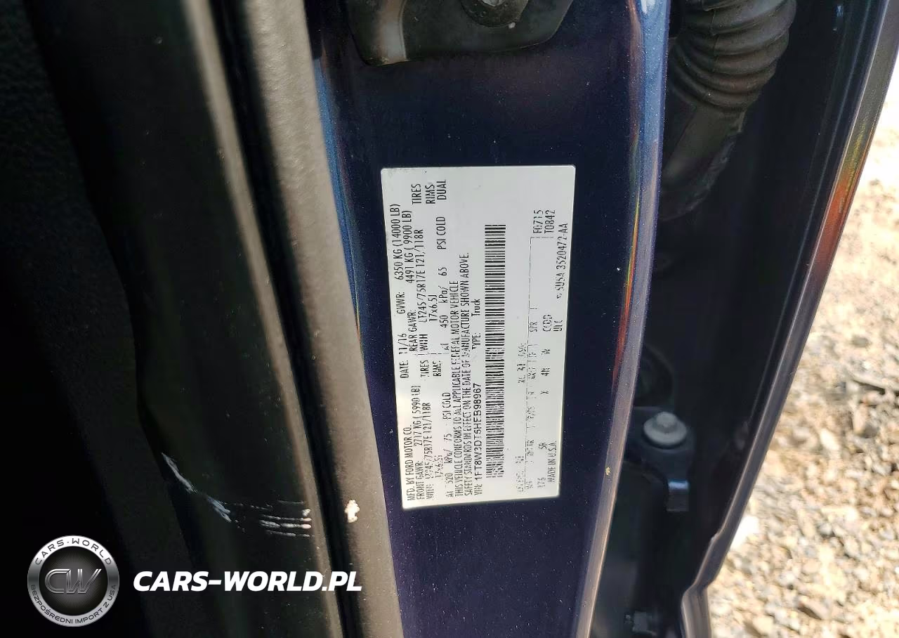 2017 Ford F350 Super Duty VIN:1FT8W3DT5HEB98967 - 11