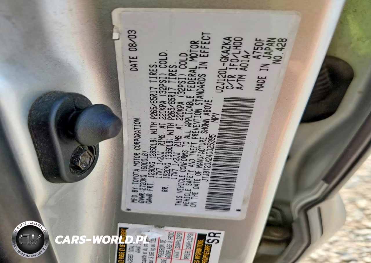 2004 Lexus Gx 470 VIN:JTJBT20X240025395 - 13