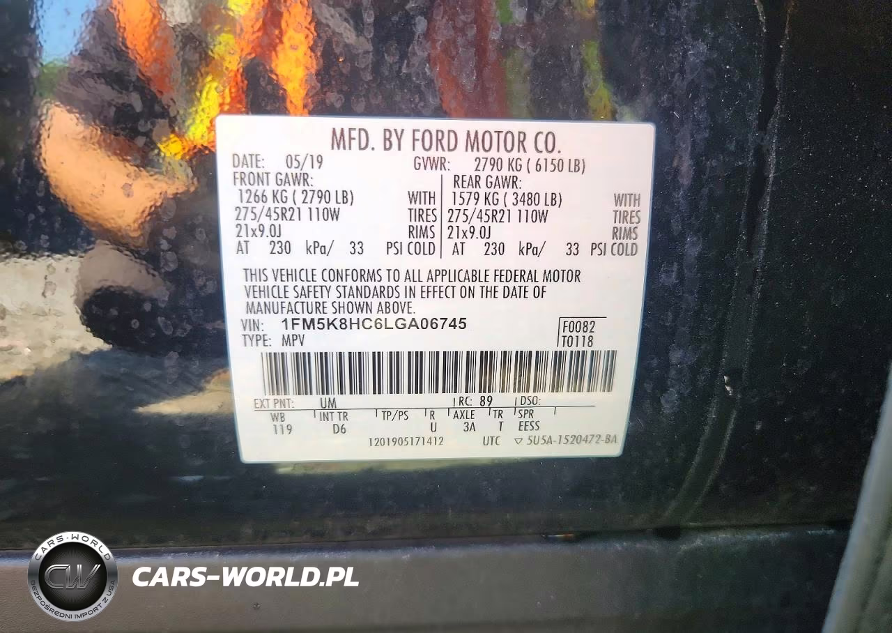 2020 Ford Explorer Platinum VIN:1FM5K8HC6LGA06745 - 13