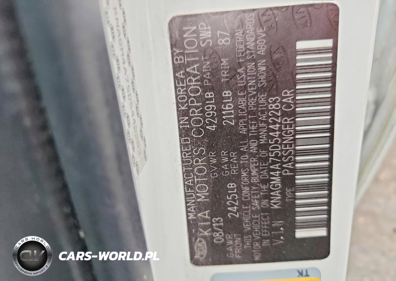 2013 Kia Optima Lx VIN:KNAGM4A75D5442283 - 12