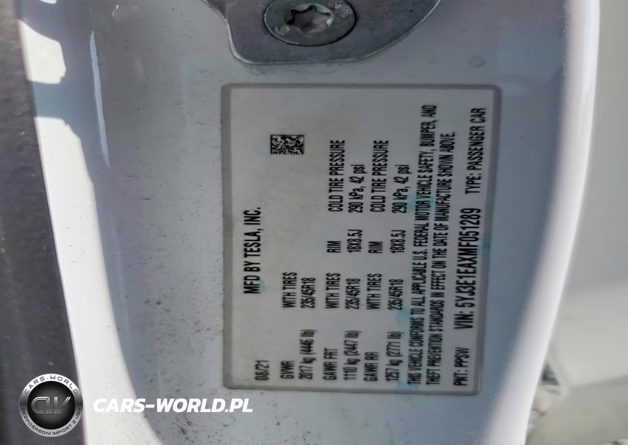 2021 Tesla Model 3 VIN:5YJ3E1EAXMF051289 - 12