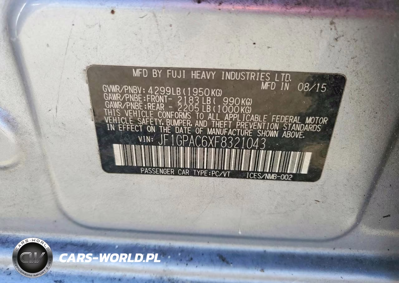 2015 Subaru Impreza Premium VIN:JF1GPAC6XF8321043 - 13