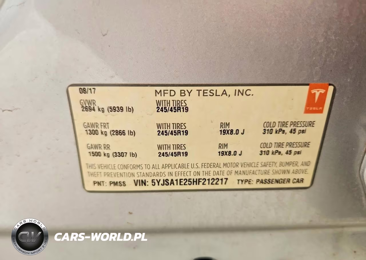 2017 Tesla Model S VIN:5YJSA1E25HF212217 - 12