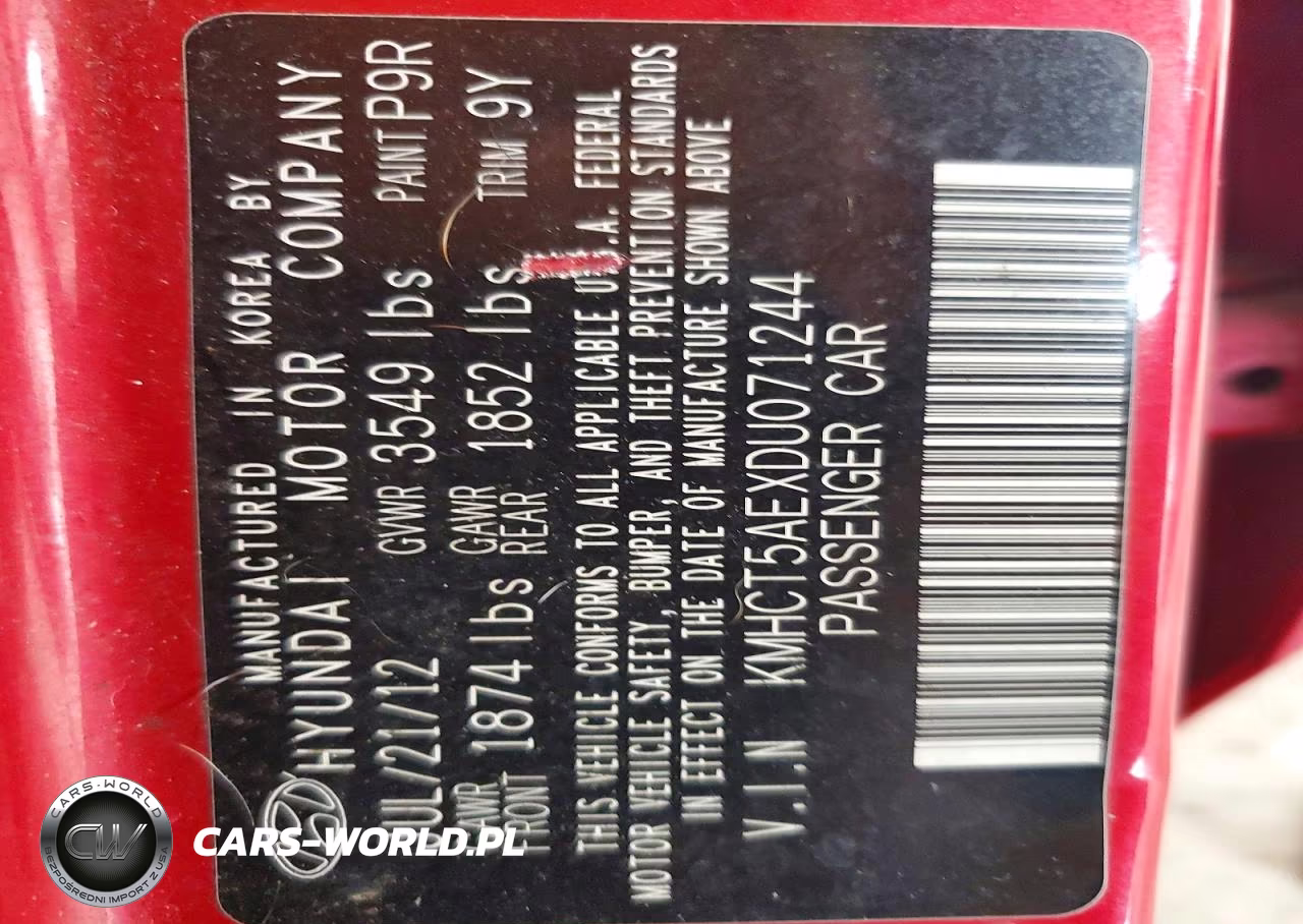 2013 Hyundai Accent Gs VIN:KMHCT5AEXDU071244 - 12