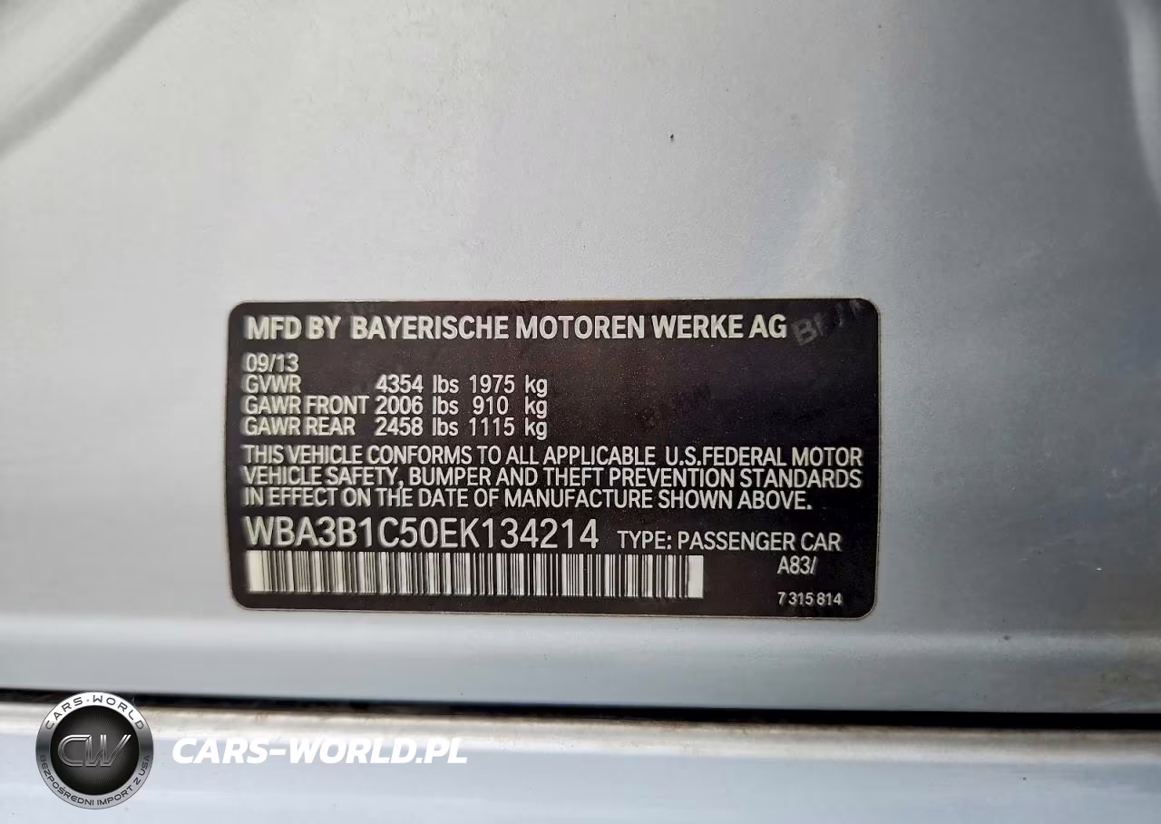 2014 BMW 320 I VIN:WBA3B1C50EK134214 - 12