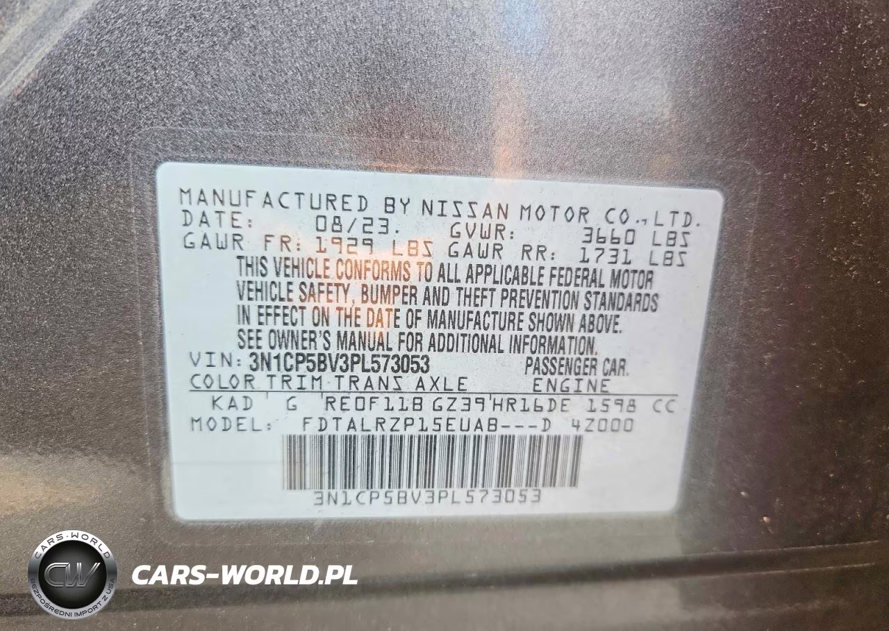 2023 Nissan Kicks S Xtronic Cvt VIN:3N1CP5BV3PL573053 - 14