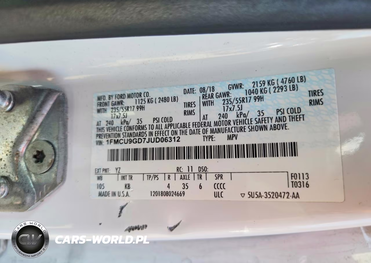 2018 Ford Escape Se VIN:1FMCU9GD7JUD06312 - 13