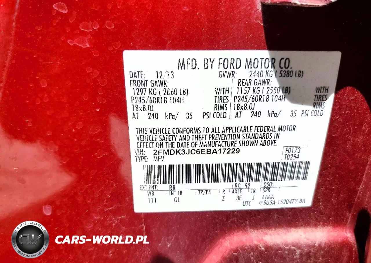 2014 Ford Edge Sel VIN:2FMDK3JC6EBA17229 - 14