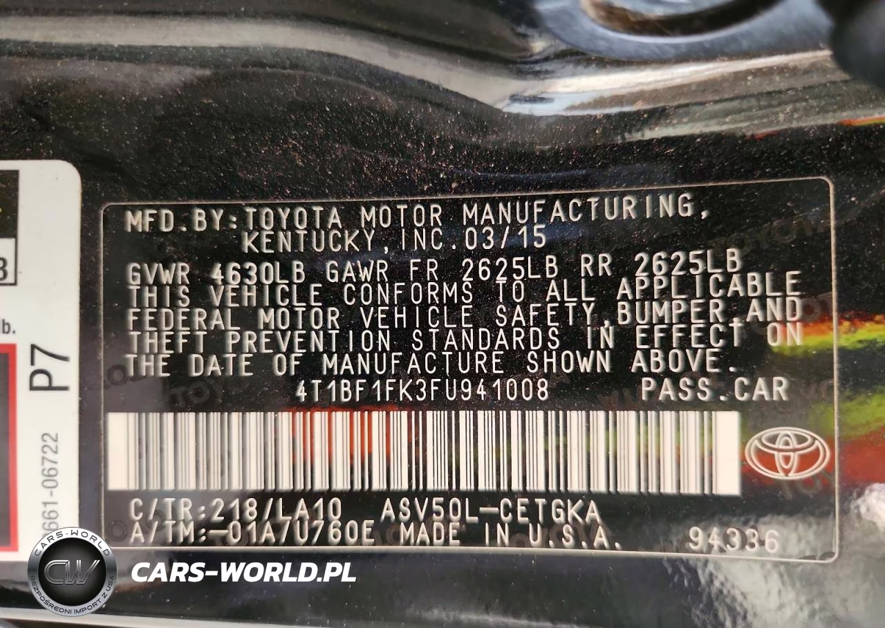 2015 Toyota Camry Xle VIN:4T1BF1FK3FU941008 - 12