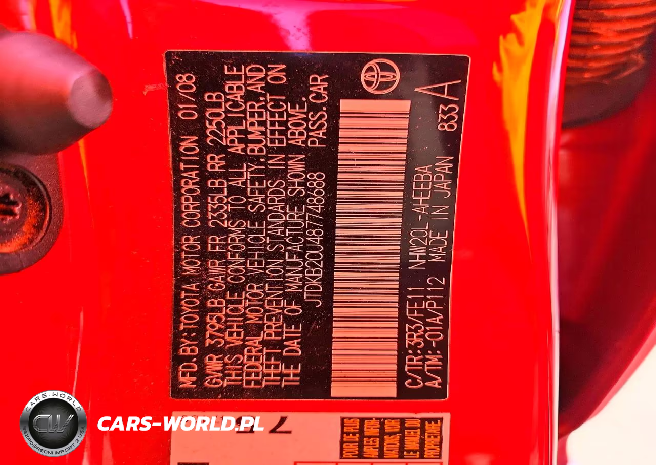 2008 Toyota Prius Base VIN:JTDKB20U487748688 - 12