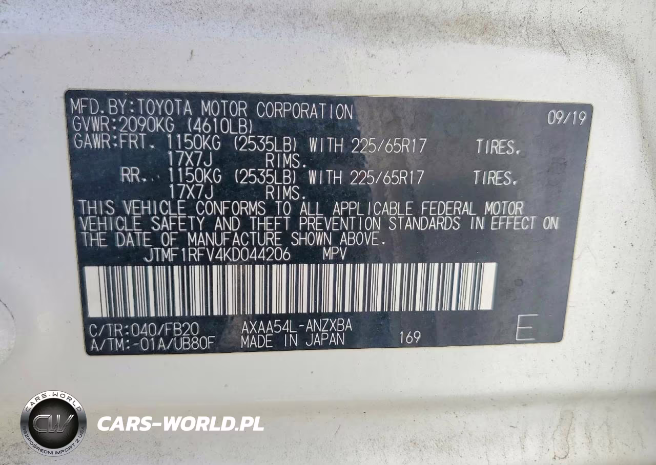 2019 Toyota Rav4 Le VIN:JTMF1RFV4KD044206 - 13