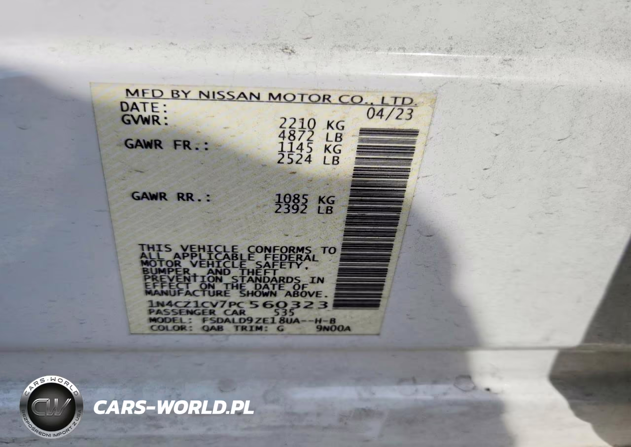 2023 Nissan Leaf Sv Plus VIN:1N4CZ1CV7PC560323 - 12