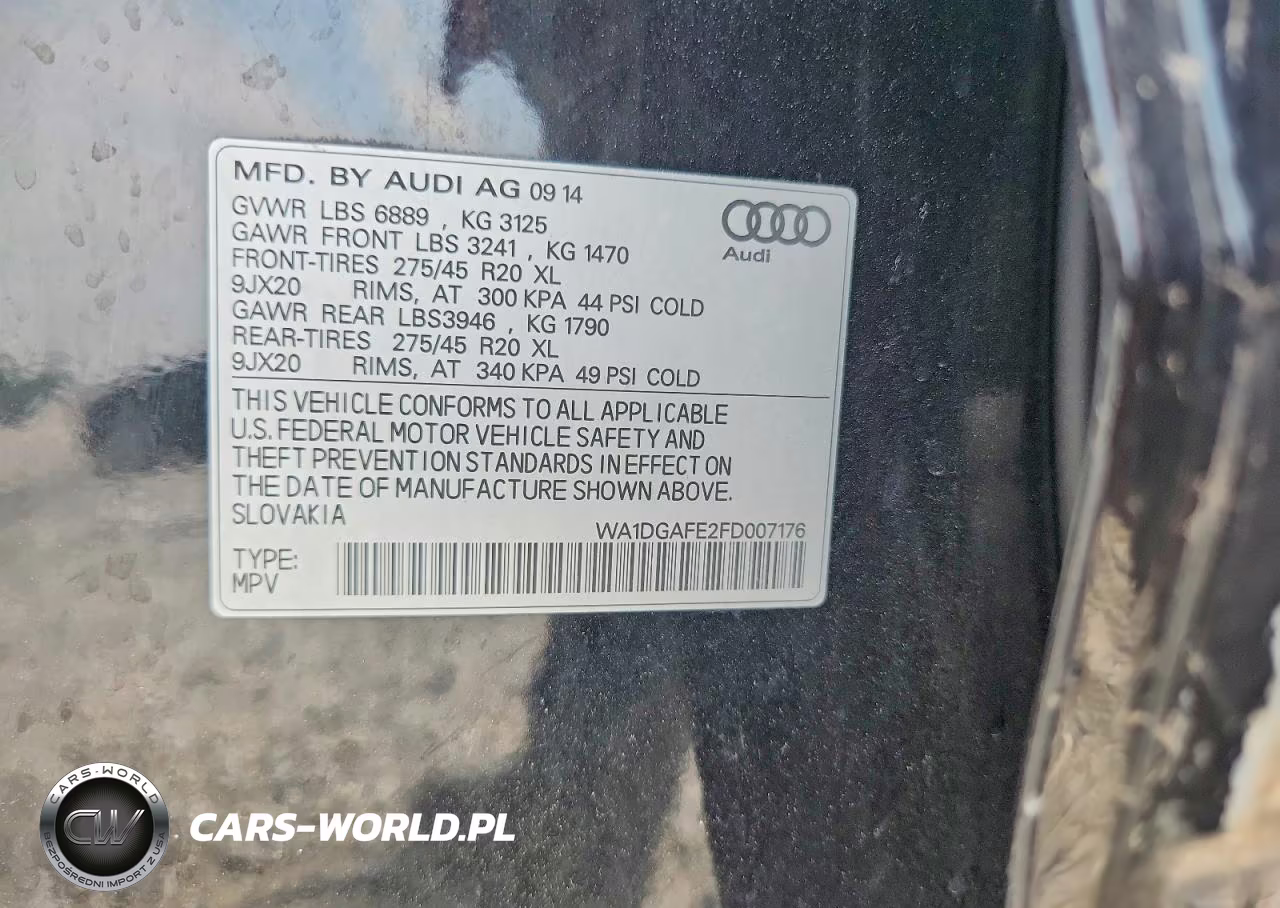 2015 Audi Q7 Prestige VIN:WA1DGAFE2FD007176 - 13