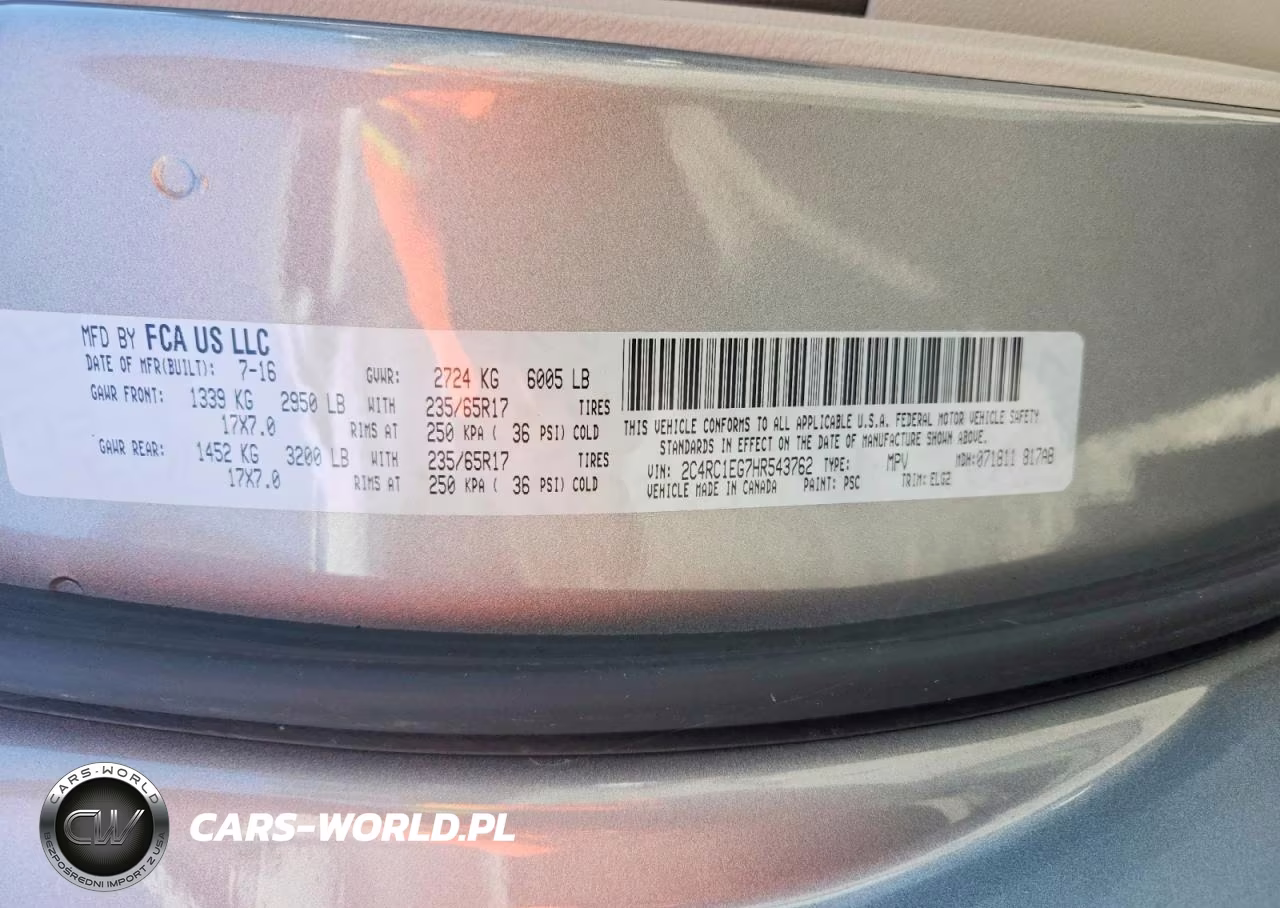 2017 Chrysler Pacifica Touring L Plus VIN:2C4RC1EG7HR543762 - 13