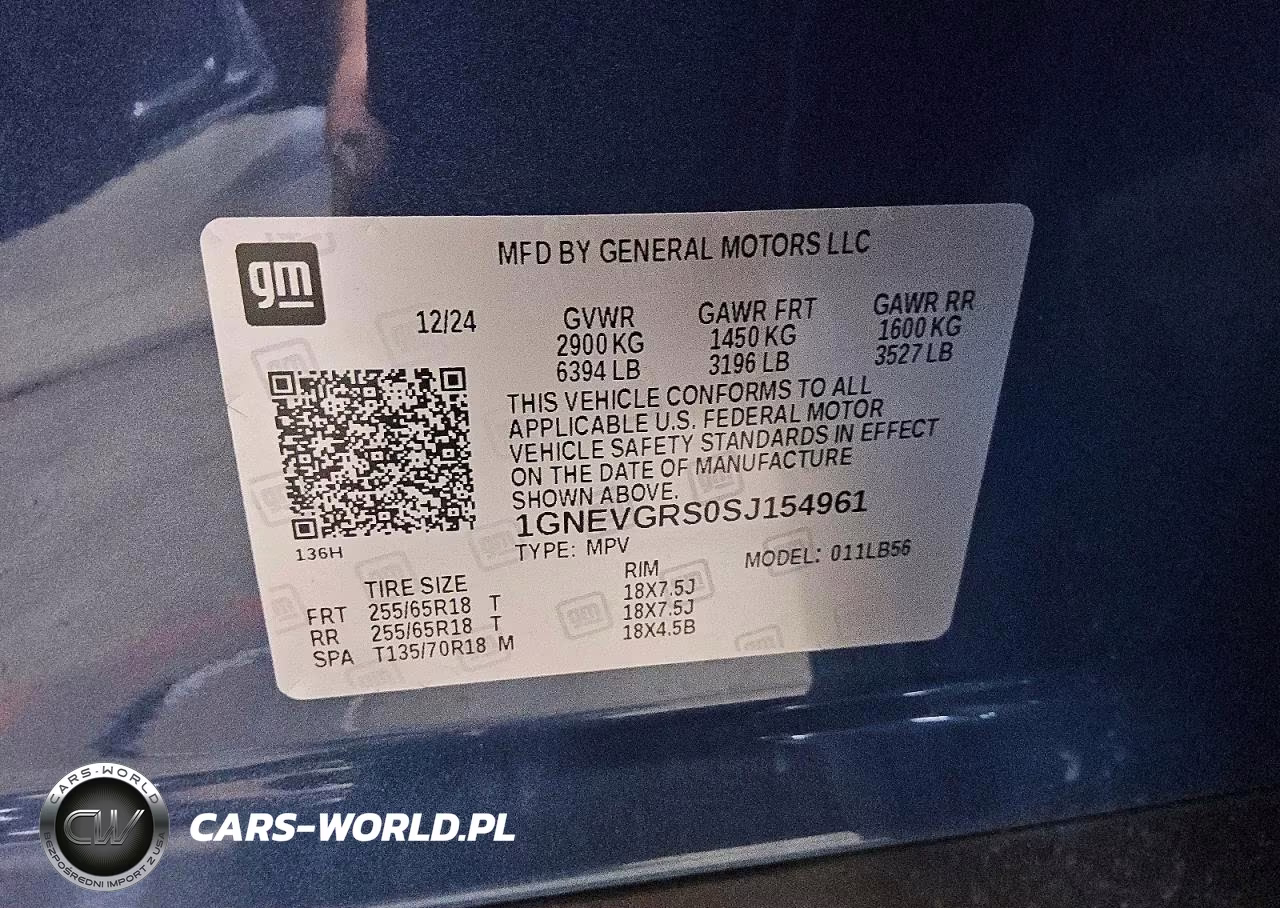 2025 Chevrolet Traverse Lt VIN:1GNEVGRS0SJ154961 - 12