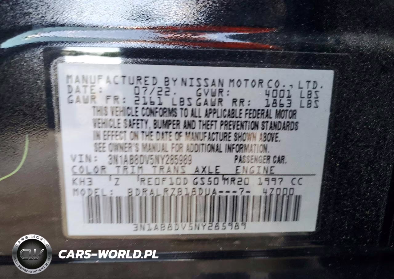 2022 Nissan Sentra Sr VIN:3N1AB8DV5NY285989 - 12