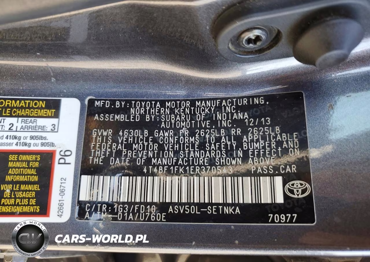 2014 Toyota Camry Le VIN:4T4BF1FK1ER370543 - 12