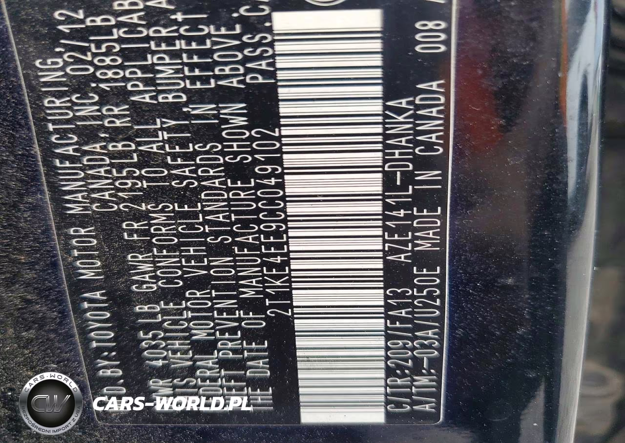 2012 Toyota Matrix S VIN:2T1KE4EE9CC049102 - 12