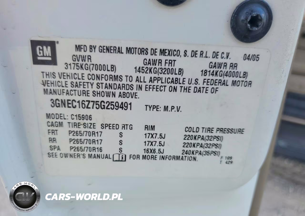 2005 Chevrolet Surburban VIN:3GNEC16Z75G259491 - 13
