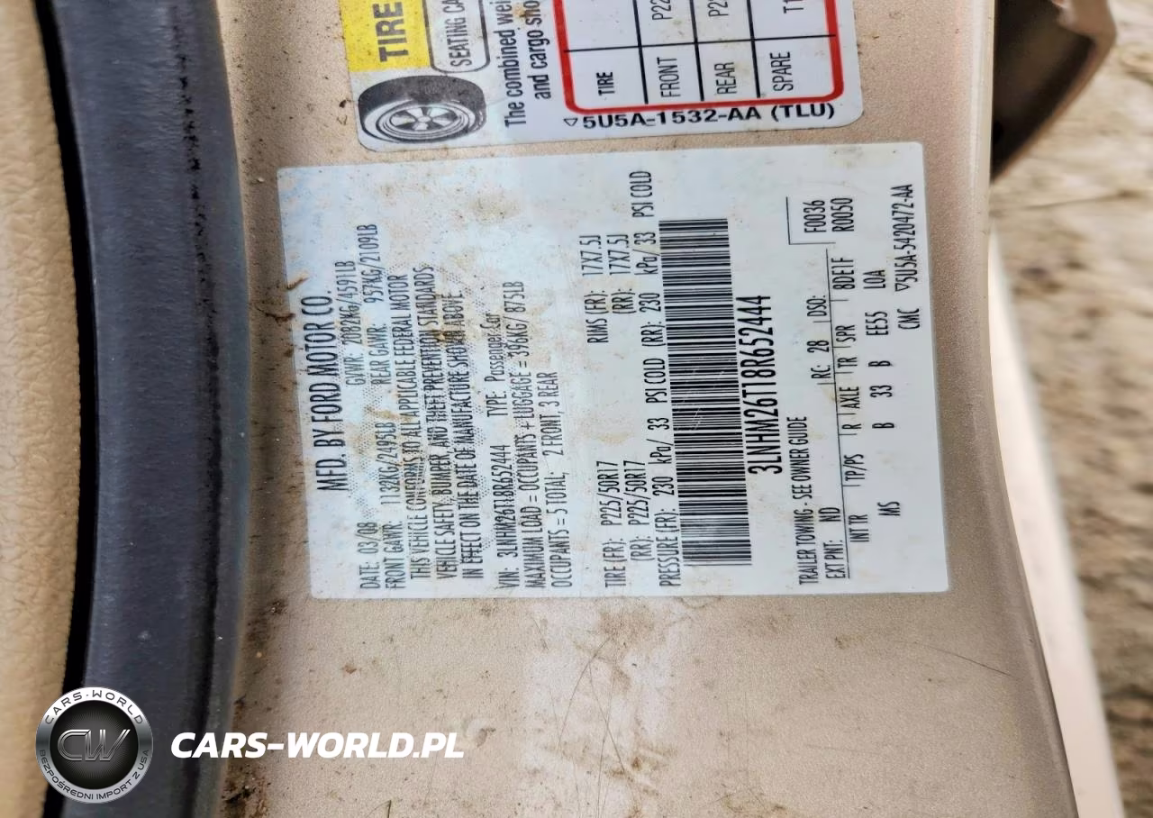 2008 Lincoln Mkz VIN:3LNHM26T18R652444 - 12