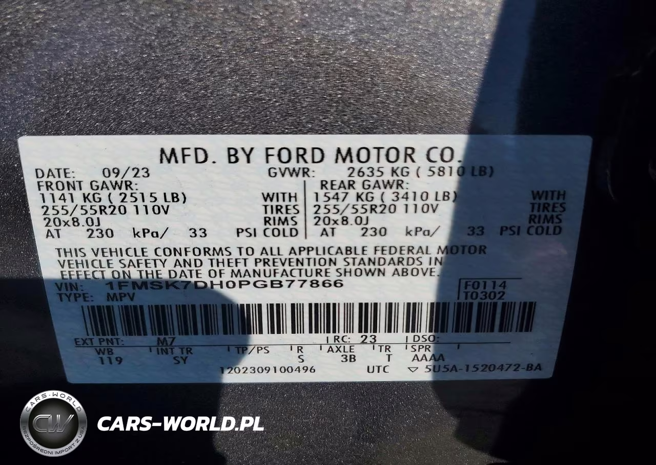 2023 Ford Explorer Xlt VIN:1FMSK7DH0PGB77866 - 14