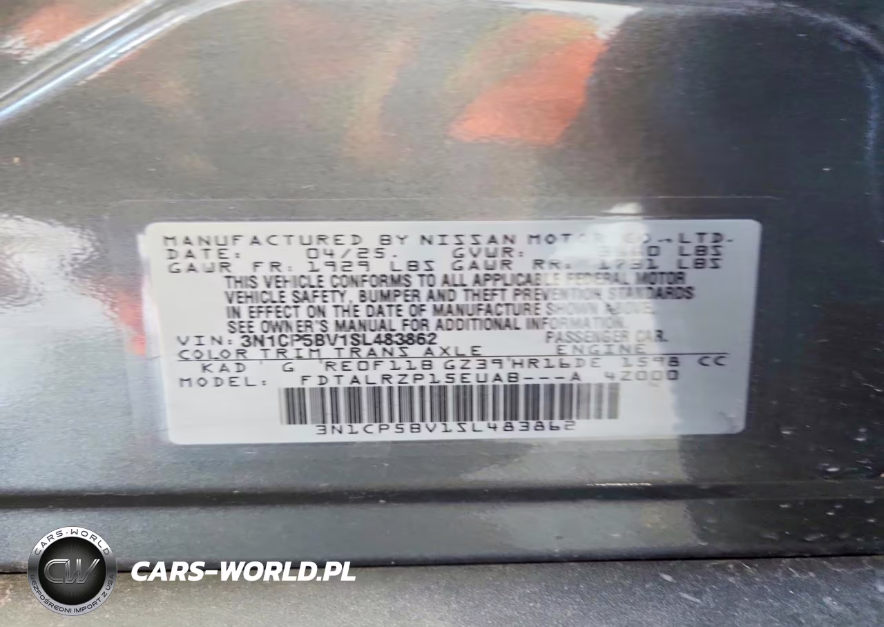 2025 Nissan Kicks Play S VIN:3N1CP5BV1SL483862 - 12
