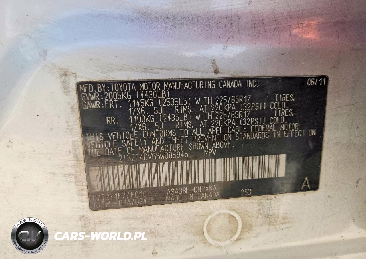 2011 Toyota Rav4 Base VIN:2T3ZF4DV6BW085945 - 13