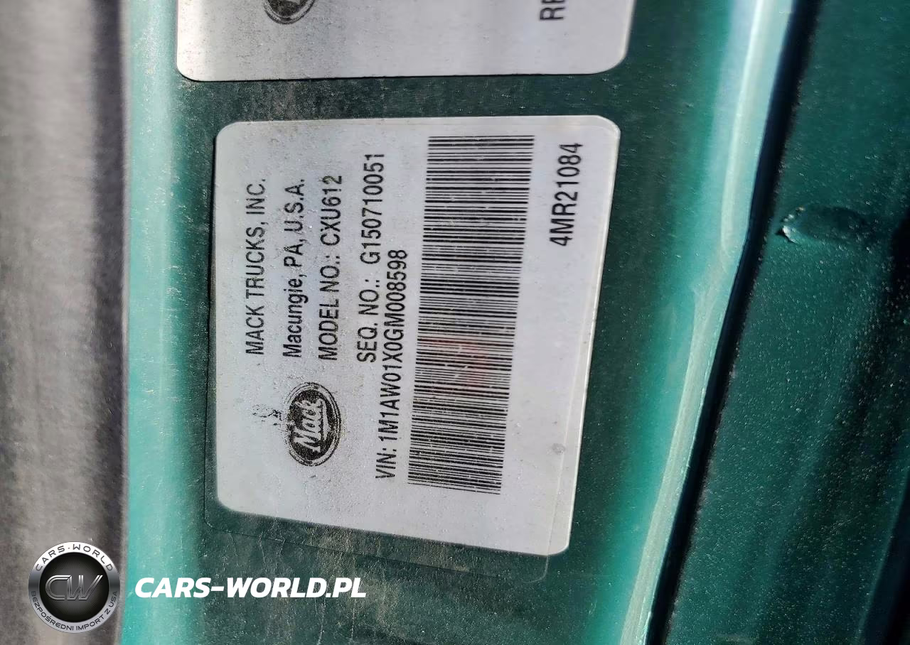 2016 Mack 600 Cxu600 VIN:1M1AW01X0GM008598 - 11