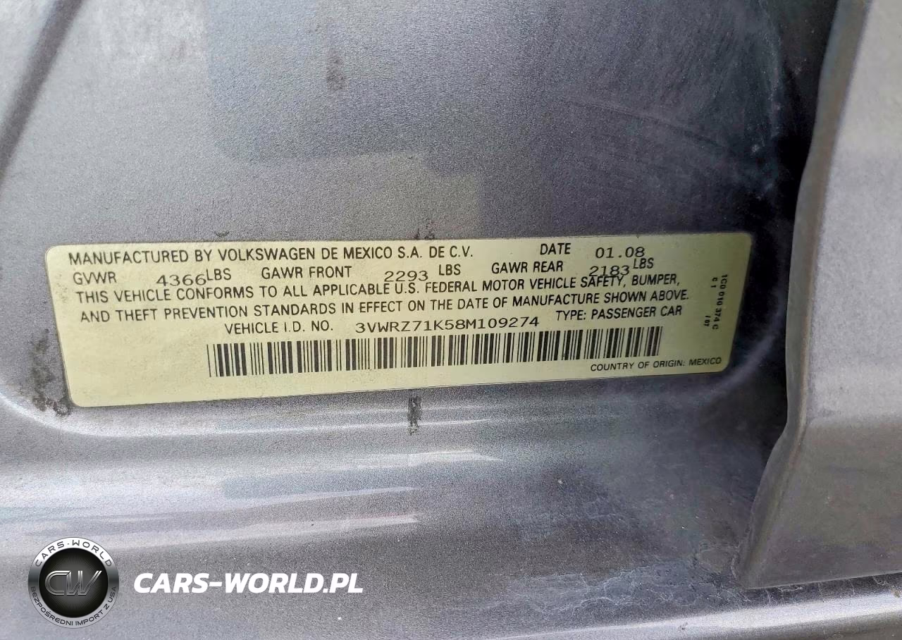 2008 Volkswagen Jetta Se VIN:3VWRZ71K58M109274 - 12