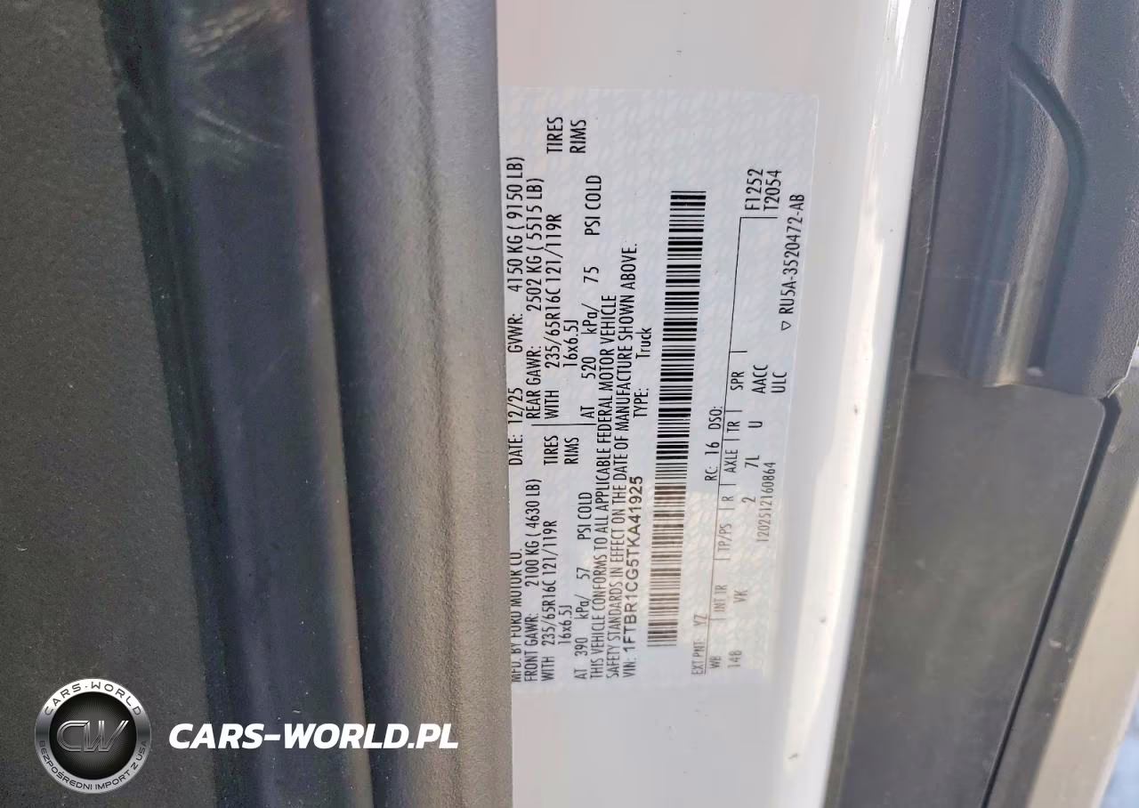 2026 Ford Transit 250 Delivery Van VIN:1FTBR1CG5TKA41925 - 13