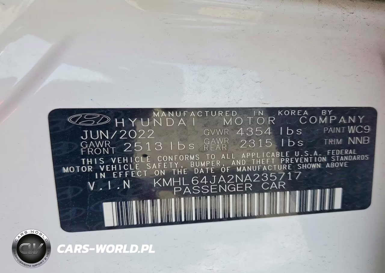2022 Hyundai Sonata Sel VIN:KMHL64JA2NA235717 - 12