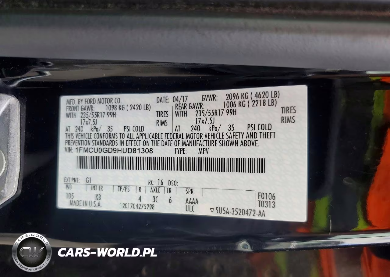 2017 Ford Escape Se VIN:1FMCU0GD9HUD81308 - 12