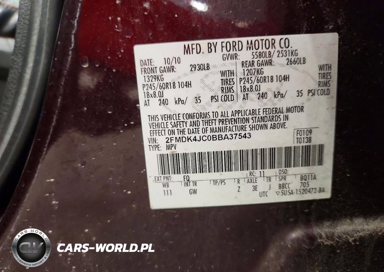 2011 Ford Edge Sel VIN:2FMDK4JC0BBA37543 - 13