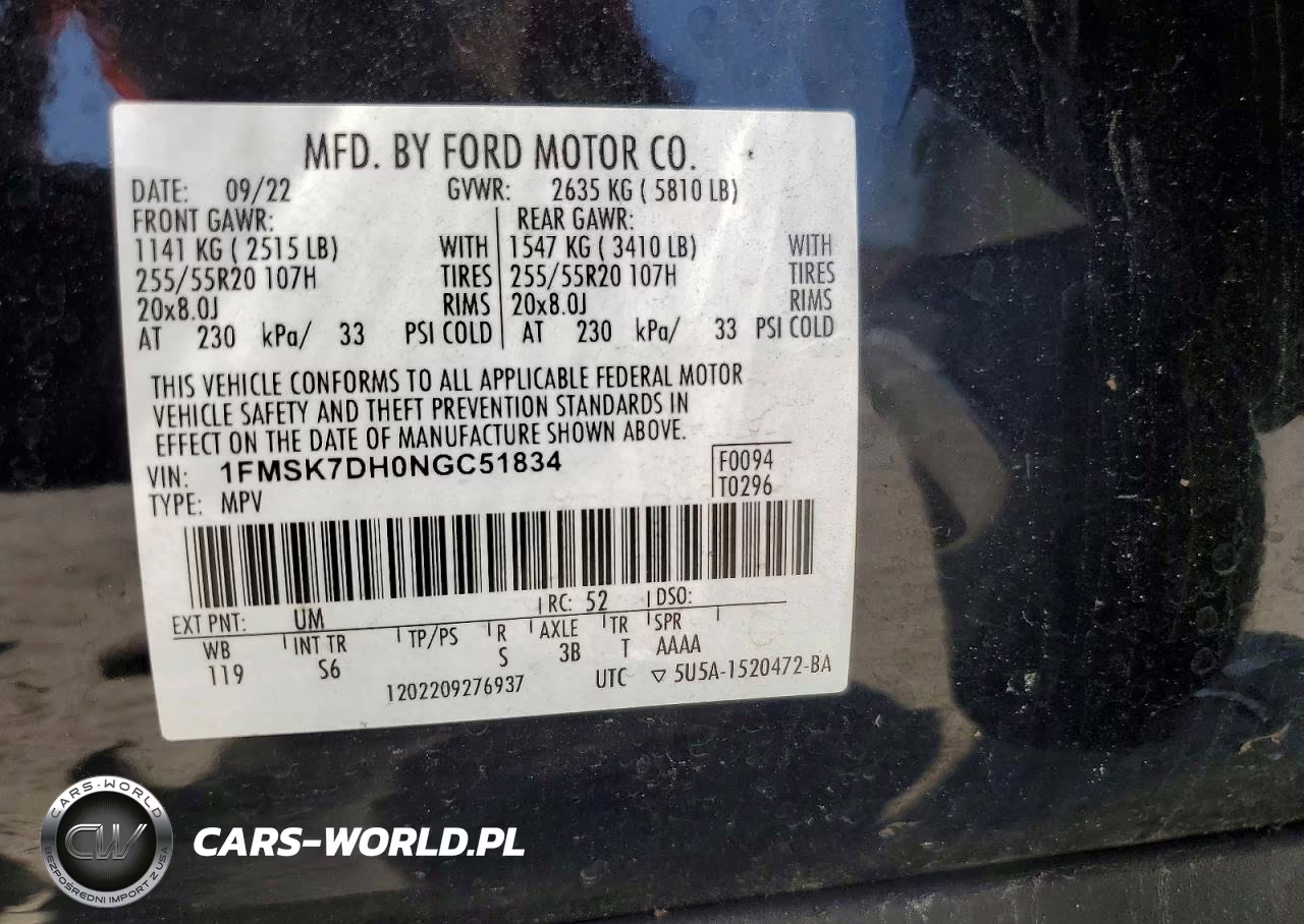 2022 Ford Explorer Xlt VIN:1FMSK7DH0NGC51834 - 14